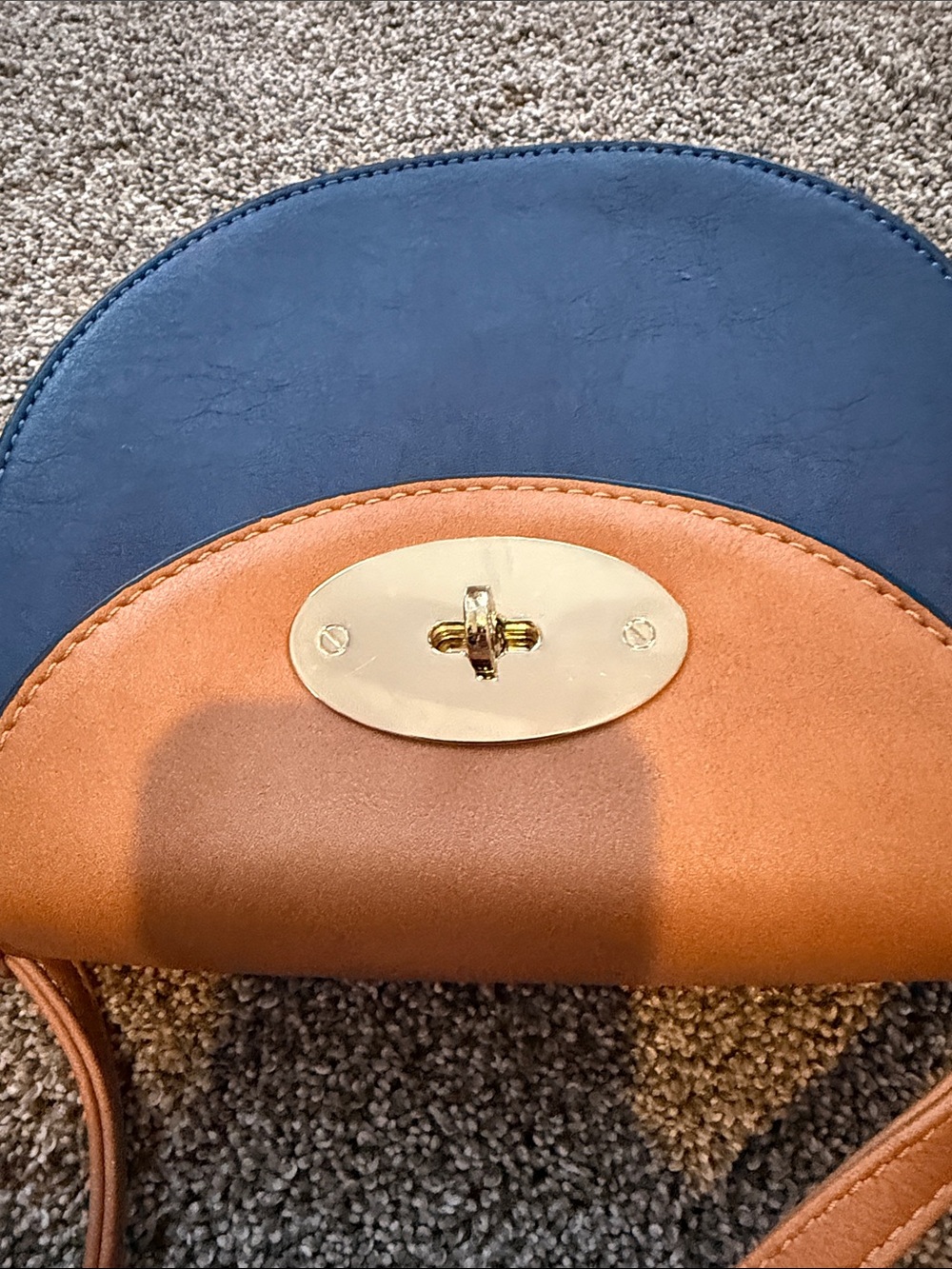 Simply Noelle Navy and Brown Round Crossbody Bag - Picture 15 of 16